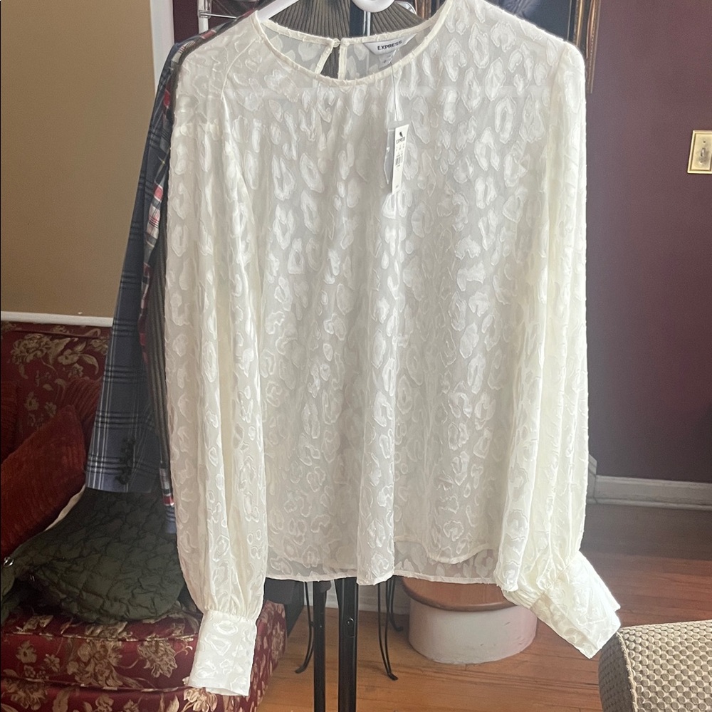 Express Cream Patterned Blouse